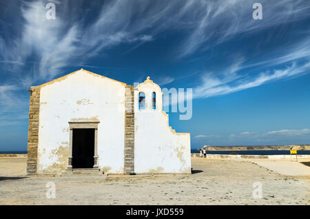 Igreja de Nossa Senhora da Grace, Chapel of Fort Sagres, Sagres, Algarve, Portugal Stock Photo