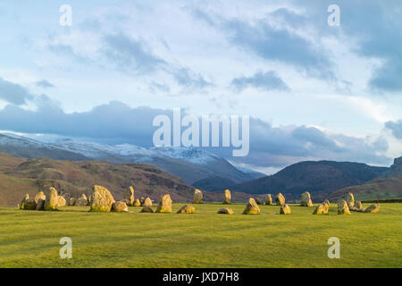 Castlerigg Stone Circle a neolithic monument in the Lake District National Park near Keswick, Cumbria, England, UK Stock Photo