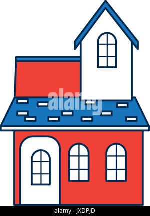 traditional house swiss architecture style isolated on white background Stock Vector