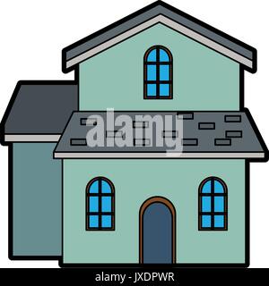 traditional house swiss architecture style isolated on white background Stock Vector