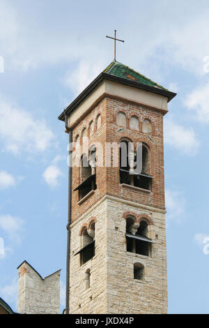 Tower of the Cathedral of San Vigilio at the Piazza Duomo in Trento, Trentino, Italy Stock Photo