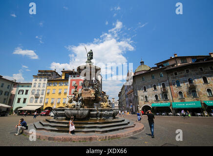 Neptune Fountain (1767) on the Piaza Duomo in Trento, Trentino, Italy Stock Photo