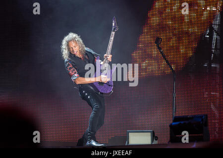 Vancouver, CANADA. 14th Aug, 2017. American heavy metal band Metallica perform during their 'WorldWired' tour at BC Place Stadium in Vancouver, BC, CANADA. Credit: Jamie Taylor/Alamy Live News. Stock Photo