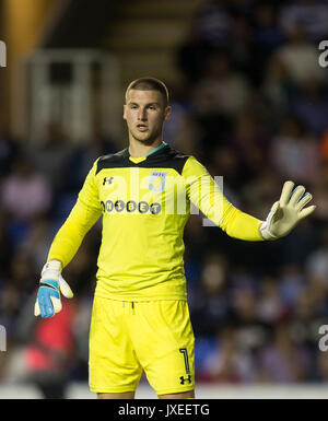 Reading, UK. 15th Aug, 2017. Goalkeeper Sam Johnstone (on loan for Manchester United) of Aston Villa during the Sky Bet Championship match between Reading and Aston Villa at the Madejski Stadium, Reading, England on 15 August 2017. Photo by Andy Rowland / PRiME Media Images. **EDITORIAL USE ONLY FA Premier League and Football League are subject to DataCo Licence. Credit: Andrew Rowland/Alamy Live News Stock Photo