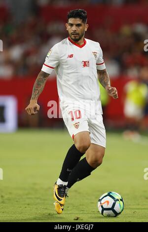 Sevilla, Spain. 10th Aug, 2017. Ever Banega (Sevilla) Football/Soccer : Preseason 'Trofeo Antonio Puerta' match between Sevilla FC 2-1 AS Roma at the Ramon Sanchez Pizjuan Stadium in Sevilla, Spain . Credit: Mutsu Kawamori/AFLO/Alamy Live News Stock Photo