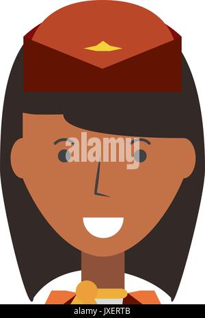 stewardess profile cartoon Stock Vector