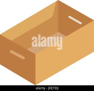 Isometric cardboard box packaging isolated, Stock Vector