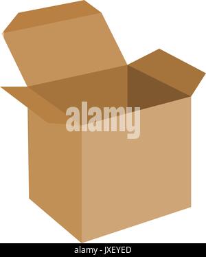 Opened cardboard package box. Stock Vector