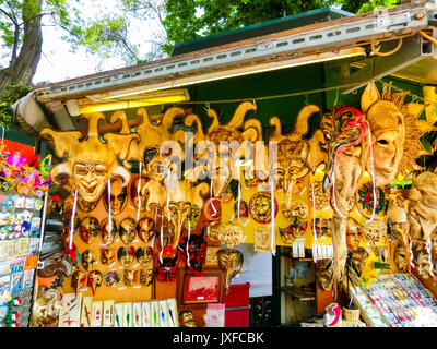 Venice, Italy - May 10, 2014: Venetian carnival masks, souvenir shop on a street Stock Photo