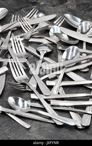 cutlery spoon knife fork Stock Photo