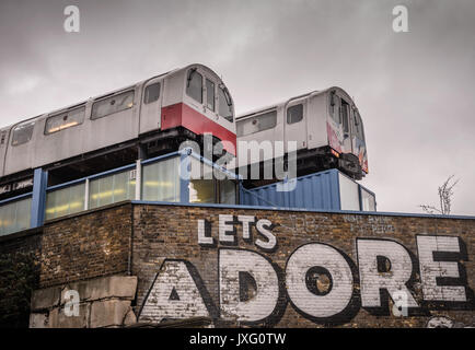 LET’S ADORE AND ENDURE EACH OTHER – STREET ART IN LONDON Stock Photo