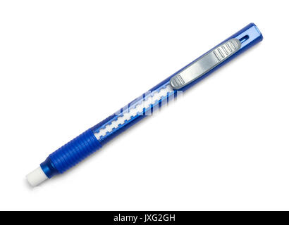 Blue Pen Eraser Isolated on White Background Stock Photo - Alamy