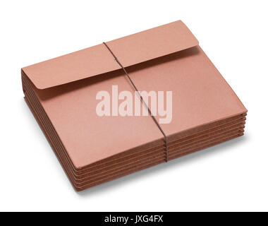 Brown Large Expaninding File Folder Isolated on White Background. Stock Photo