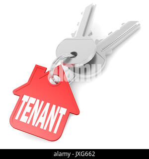 Keychain with tenant word image with hi-res rendered artwork that could be used for any graphic design. Stock Photo