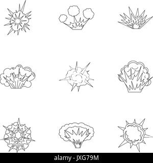 Game explosion icons set, outline style Stock Vector Image & Art - Alamy