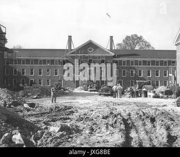 Alumni Memorial Residences Shot taken during construction of AMR II, South elevation of main building shown, 1954. Stock Photo