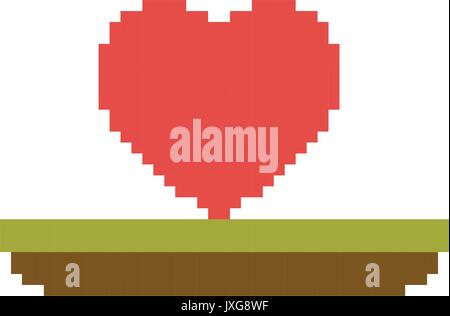 color pixelated heart in meadow Stock Vector Image & Art - Alamy