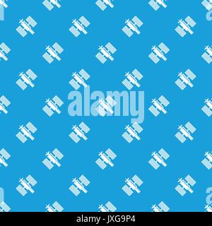 Space satellite pattern seamless blue Stock Vector