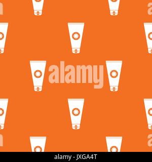 Tube with sunbathing cream pattern seamless Stock Vector