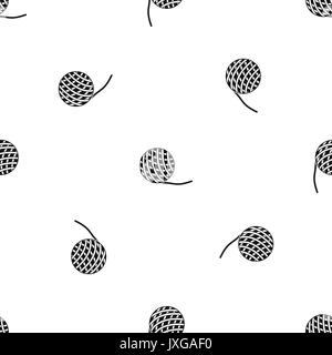 Yarn ball toy for cat pattern seamless black Stock Vector