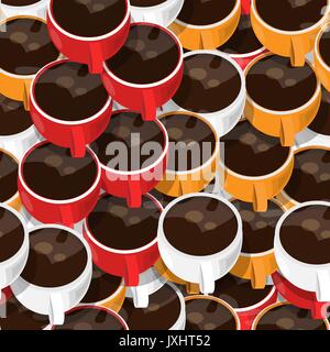 Coffee cups seamless pattern Stock Vector