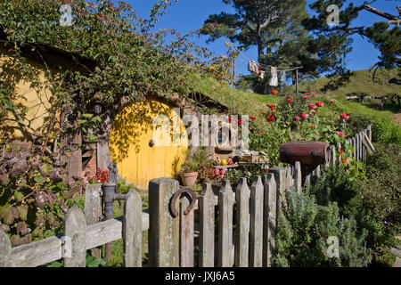 A Hobbit Hole in Hobbiton Stock Photo