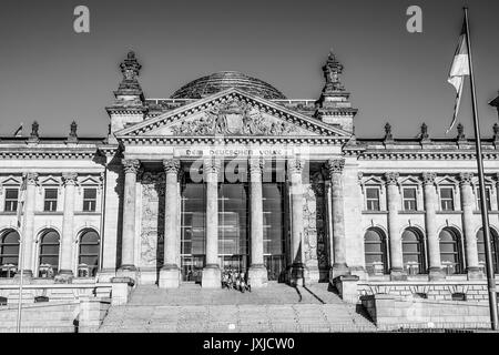 Front of Federal Government Office - Deutscher Bundestag in Berlin - BERLIN / GERMANY - SEPTEMBER 2, 2016 Stock Photo