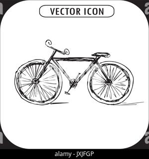 bicycle ,hand drawn icon,vector illustration Stock Vector