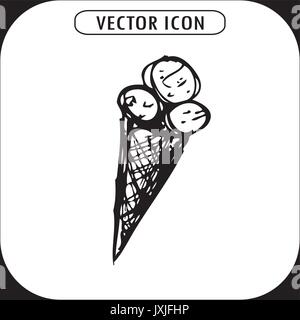 ice cream ,hand drawn icon, vector illustration Stock Vector
