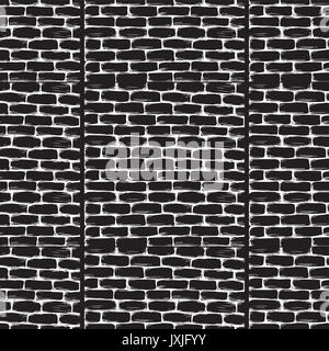 Brick wall on black seamless pattern. Vector illustration. Stock Vector