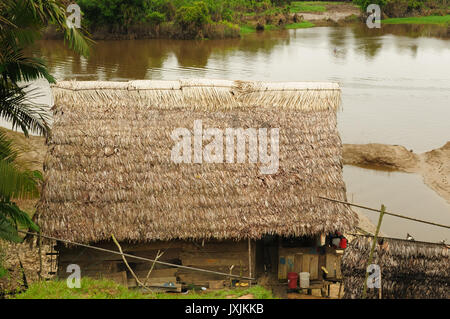 Peru, Peruvian Amazonas landscape. The photo present typical indian tribes settlement in the Amazon Stock Photo