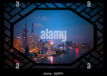 Night view of Shanghai City Stock Photo