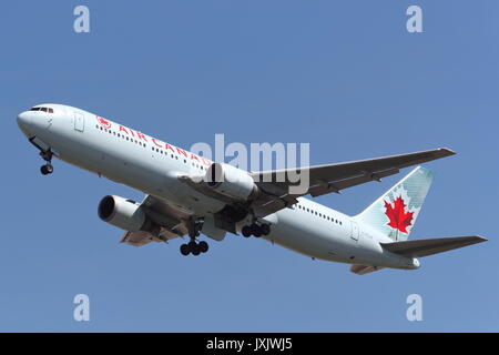 Air Canada Boeing 767-300ER C-FCAF taking off from London Heathrow Airport, UK Stock Photo
