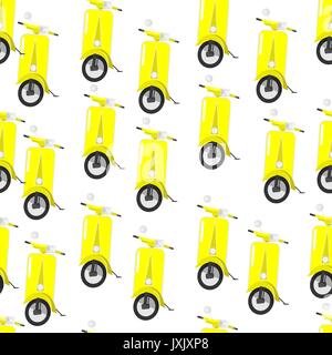Yellow scooter seamless pattern Stock Vector
