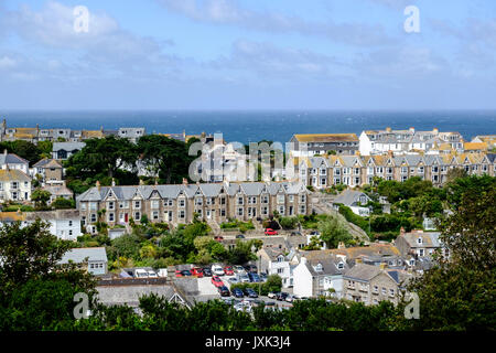 Views around the Cornish seaside village of St Ives Cornwall England UK View from the Car Park Stock Photo