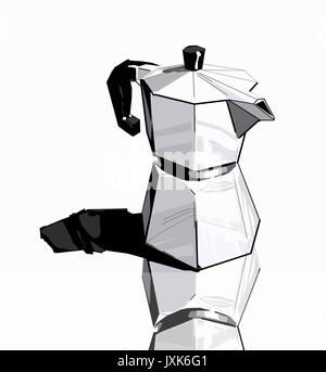 Coffee maker vector isolated on white background. jezva coffee maker cup Stock Vector