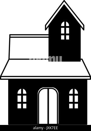 traditional house swiss architecture style isolated on white background Stock Vector