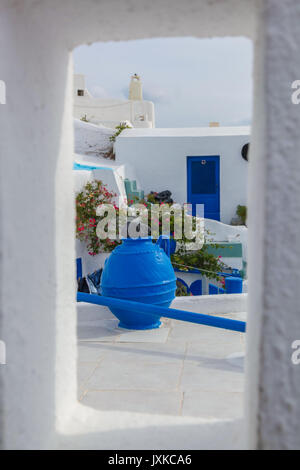 Santorini island with typical house in Greece Stock Photo