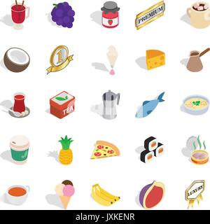 Inebriety icons set, isometric style Stock Vector