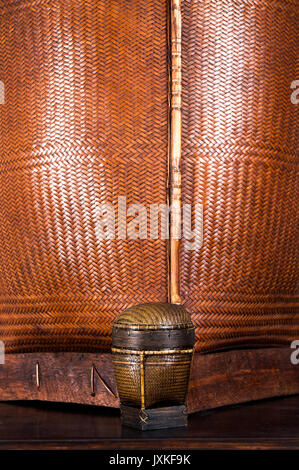 Tingkop tribal basketry from Palawan, Philippines, in an interior setting Stock Photo