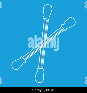 Cotton sticks icon, outline style Stock Vector
