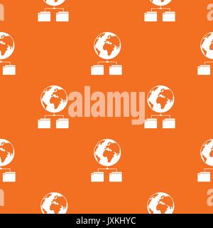 Planet and two folders pattern seamless Stock Vector