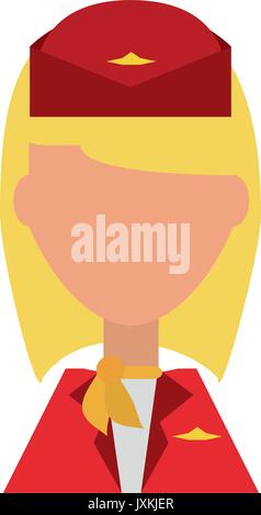 stewardess profile cartoon Stock Vector