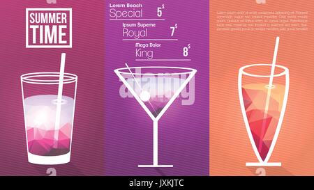 Minimal Cocktail Menu Template - Vector Illustration Stock Vector