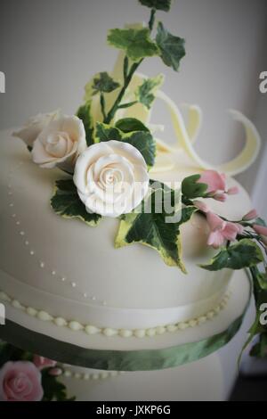 wedding cake, cake, wedding, rose Stock Photo