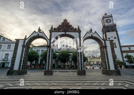 Portas da Cidade (City Gates), Ponta Delgada, Sao Miguel, Azores Stock Photo
