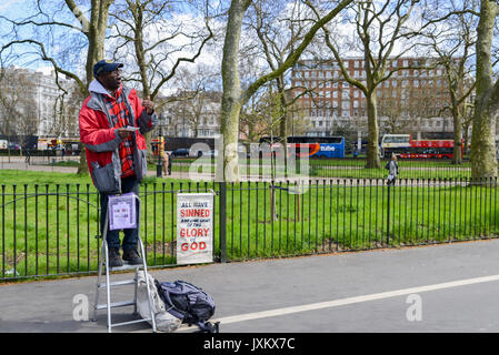 Christian Preacher. Speakers Corner, Hyde Park, London, England Stock Photo