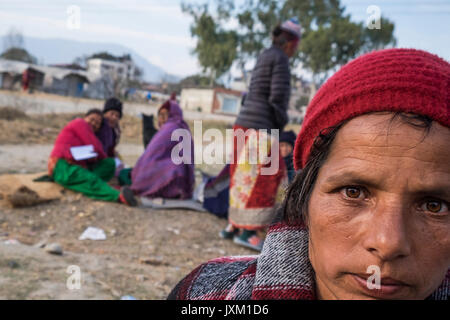 Nepal, Kathmandu,  Chhuchmepati camp earthquake victims Stock Photo