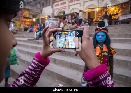 India, Varanasi,  girl Stock Photo