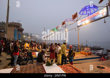 India, Varanasi,  local festival Stock Photo